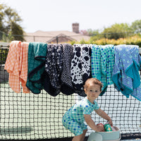 TEAL SMILEY CHECKER | SHORT ZIPPER ONE PIECE