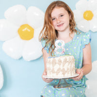 BRIGHT GREEN + BLUE FLORAL | SLEEVE DRESS