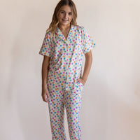 CANDY HEARTS | GIRLS' BUTTON UP SHORT SLEEVE SET