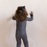 BLACK + CREAM MINI DAISY | ZIPPER ONE PIECE