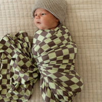 GREEN + BROWN CHECKER | SWADDLE