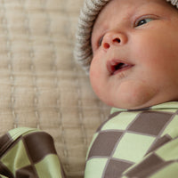 GREEN + BROWN CHECKER | SWADDLE