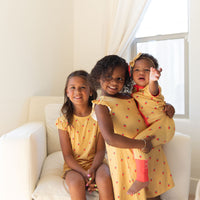 MUSTARD YELLOW STRAWBERRIES | RUFFLE SHORT SET