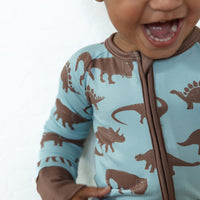 BROWN DINO | ZIPPER ONE PIECE