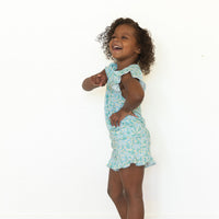 LIGHT BLUE DAISY FIELD | RUFFLE SHORT SET