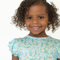 LIGHT BLUE DAISY FIELD | RUFFLE SHORT SET