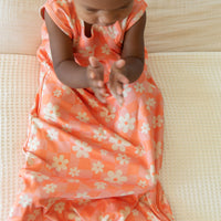 BRIGHT CORAL + PINK DAISY CHECKER | SLEEP SACK