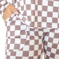 BROWN + WHITE CHECKER | WOMEN'S LONG SLEEVE