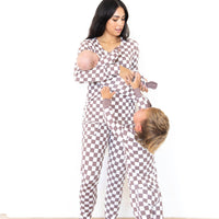 BROWN + WHITE CHECKER | LONG SLEEVE