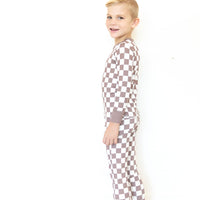 BROWN + WHITE CHECKER | LONG SLEEVE