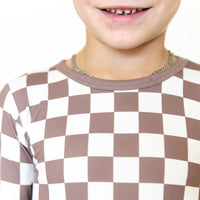 BROWN + WHITE CHECKER | LONG SLEEVE