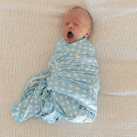 BLUE + YELLOW POLKADOTS | SWADDLE