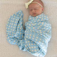 BLUE + YELLOW POLKADOTS | SWADDLE