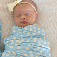 BLUE + YELLOW POLKADOTS | SWADDLE