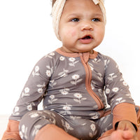 BROWN + RUST DAISY | ZIPPER ONE PIECE