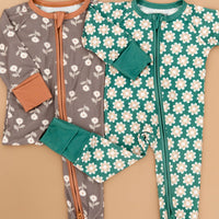 GREEN DAISY | ZIPPER ONE PIECE