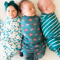 HUNTER GREEN + WHITE STRIPE | SWADDLE