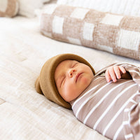 LIGHT MOCHA + WHITE STRIPE | SWADDLE
