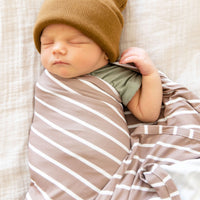 LIGHT MOCHA + WHITE STRIPE | SWADDLE