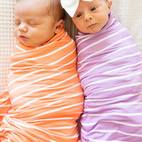BRIGHT ORANGE + WHITE STRIPE | SWADDLE