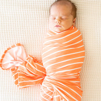 BRIGHT ORANGE + WHITE STRIPE | SWADDLE