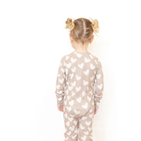 TAN HEARTS | ZIPPER ONE PIECE