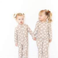 TAN HEARTS | ZIPPER ONE PIECE