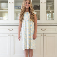 YELLOW + BLUE POLKADOTS | RUFFLE SLEEVE DRESS