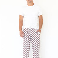 BROWN + WHITE CHECKER | MEN'S PANTS