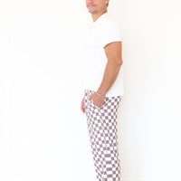 BROWN + WHITE CHECKER | MEN'S PANTS