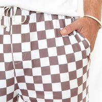 BROWN + WHITE CHECKER | MEN'S PANTS