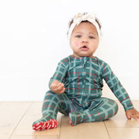 NORTH POLE PLAID | FOOTIE ONE PIECE
