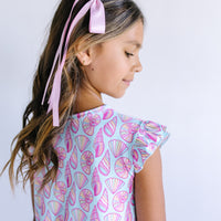 SEASHELLS | RUFFLE SLEEVE DRESS