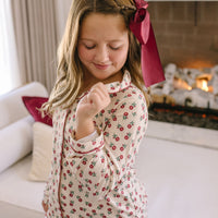 HOLIDAY FLORAL | GIRLS' BUTTON UP LONG SLEEVE SET