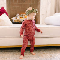 BURGUNDY MINI FLORAL | ZIPPER ONE PIECE