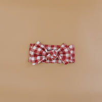BURGUNDY GINGHAM | BOW