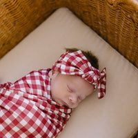 BURGUNDY GINGHAM | BOW