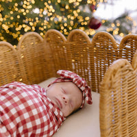BURGUNDY GINGHAM | SWADDLE