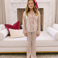HOLIDAY FLORAL | GIRLS' BUTTON UP LONG SLEEVE SET