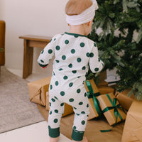 GREEN POLKADOT + STRIPE | ZIPPER ONE PIECE