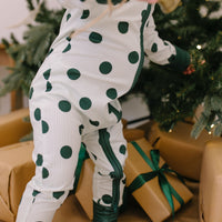 GREEN POLKADOT + STRIPE | ZIPPER ONE PIECE