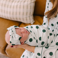 GREEN POLKADOT + STRIPE | SWADDLE