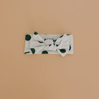 GREEN POLKADOT + STRIPE | BOW