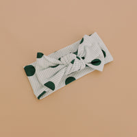 GREEN POLKADOT + STRIPE | BOW