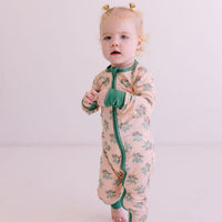 PALE PEACH DAISY | ZIPPER ONE PIECE