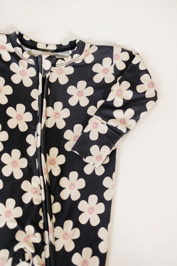 COZYS x DANIELLE EILERS CHARCOAL DAISIES | FOOTIE ONE PIECE