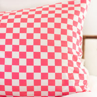 HOT PINK + WHITE CHECKER | PILLOW CASE