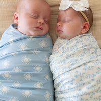 DAINTY BLUE FLORAL | SWADDLE