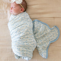 DAINTY BLUE FLORAL | SWADDLE