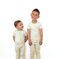 GREEN PLAID | ZIPPER ONE PIECE